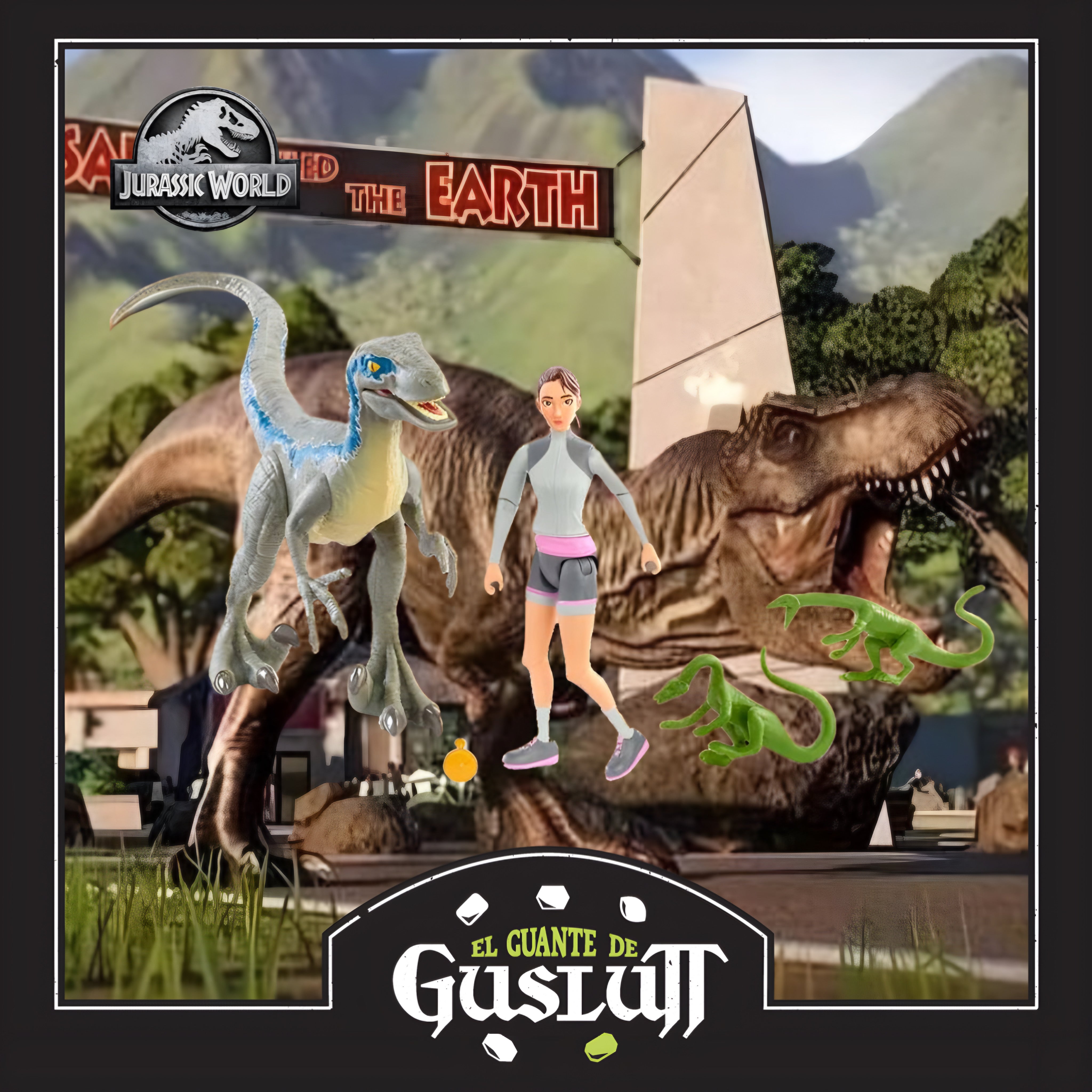 Set de Figuras Jurassic World Campamento Cretácico Yaz & Velociraptor Blue