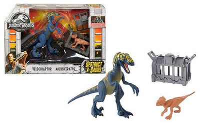 Set de Figuras Jurassic World Velociraptor & Microceratus
