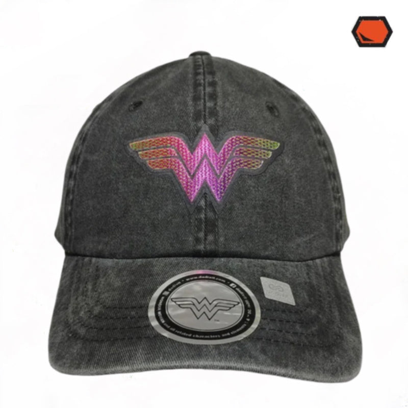 Gorra Wonder Woman Logo Fucsia Gris Vintage