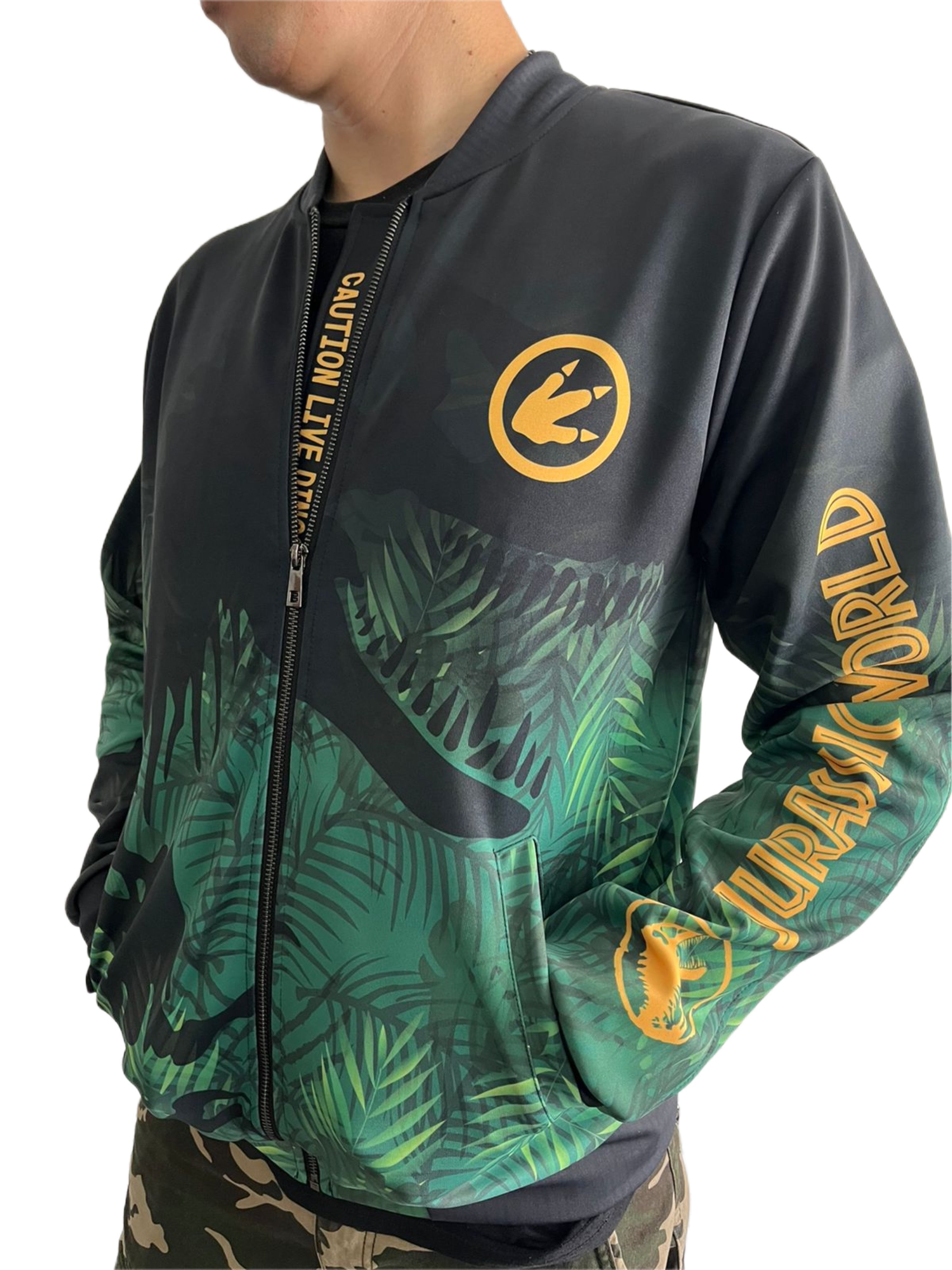 Jurassic World Dominion “Caution Live Dinosaur” Bomber Jacket
