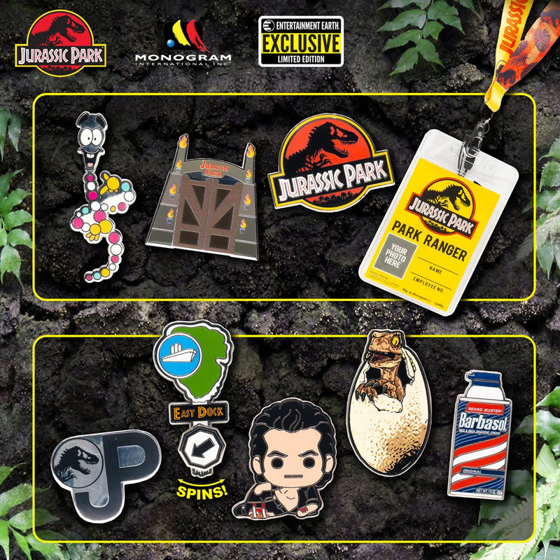 Jurassic Park Entertainment Earth Exclusive Enamel Pin 5 Pack